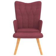 Релаксиращ стол с табуретка, виненочервен, плат