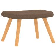 Релаксиращ стол с табуретка, кафяв, плат