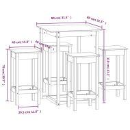 Бар комплект от 5 части, масивна борова дървесина