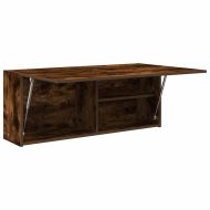 Стенен шкаф за баня, опушен дъб, 100x25x40 см, инженерно дърво