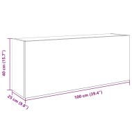 Стенен шкаф за баня, опушен дъб, 100x25x40 см, инженерно дърво