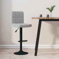 Бар табуретка, светлосива, кадифе