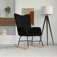 Люлеещ се стол, черен, текстил