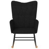 Люлеещ се стол, черен, текстил