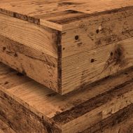 Маса за кафе с LED осветление, старо дърво, 90x50x40 см