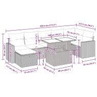Градински комплект диван с възглавници 8 части черен полиратан