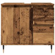 Шкаф за баня, старо дърво, 65x33x60 см, инженерно дърво