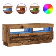 ТВ шкаф с LED осветление, 100x35x40 см, инженерно дърво