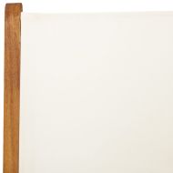 Накланящи градински столове 6 бр кремавобял плат и дърво масив