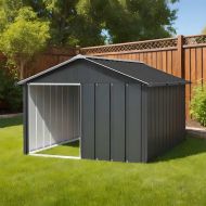 Кучешка къща антрацит 116,5x153x81,5 см поцинкована стомана