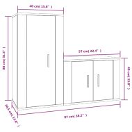 Комплект ТВ шкафове от 2 части, кафяв дъб, инженерно дърво