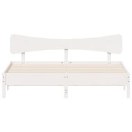 Рамка за легло без матрак, бял, 180x200 см, бор масив