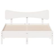 Рамка за легло без матрак, бял, 120x200 см, бор масив