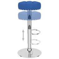 Бар табуретки, 2 бр, сини, текстил
