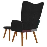 Релаксиращ стол с табуретка, пачуърк, плат