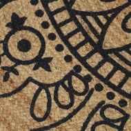 Ръчно тъкан килим от юта, тъмносин принт, 120 см