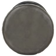 Бар табуретка, състарено сиво, естествена кожа