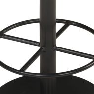 Бар табуретка, състарено сиво, естествена кожа