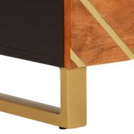 Странични шкафове 2 бр кафяво и черно 60x33,5x75 см манго масив