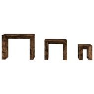 Стифиращи маси, 3 бр, опушен дъб, инженерно дърво