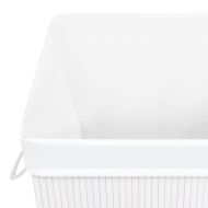 Бамбуков кош за пране с една секция, бял