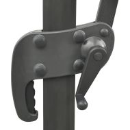 Градински чадър с конзола и двоен плот, черен, 400x300 см