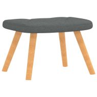 Релаксиращ стол с табуретка, тъмносив, плат