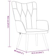Релаксиращ стол с табуретка, тъмносив, плат