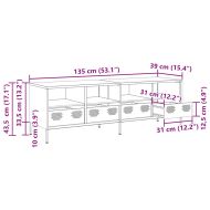 ТВ шкаф горчица жълто 135x39x43,5 см студеновалцувана стомана