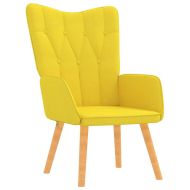 Релакс стол с табуретка, горчица жълто, плат