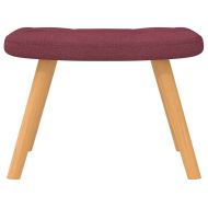 Люлеещ се стол с табуретка, виненочервен, плат