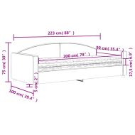 Канапе с матрак, тъмносиво, 90x200 см, плат