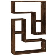 Стенни рафтове, 2 бр, опушен дъб, 50x15x50 см, инженерно дърво