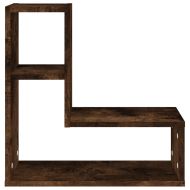 Стенни рафтове, 2 бр, опушен дъб, 50x15x50 см, инженерно дърво