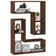 Стенни рафтове, 2 бр, кафяв дъб, 50x15x50 см, инженерно дърво