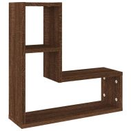 Стенни рафтове, 2 бр, кафяв дъб, 50x15x50 см, инженерно дърво