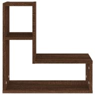 Стенни рафтове, 2 бр, кафяв дъб, 50x15x50 см, инженерно дърво