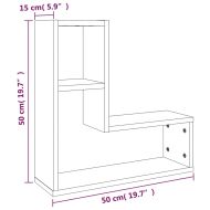 Стенни рафтове, 2 бр, кафяв дъб, 50x15x50 см, инженерно дърво