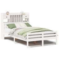 Легло с етажерка за книги, без матрак, 135x190 см, бор масив