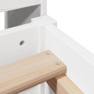 Легло с рафтове за книги, без матрак, бял, 90x190 см, бор масив