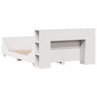 Рамка за легло без матрак, бял, 150x200 см, бор масив