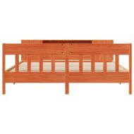 Легло с етажерка за книги, без матрак, 200x200 см, бор масив