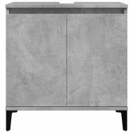 Комплект мебели за баня от 3 части бетонно сив инженерно дърво