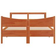 Рамка за легло с табла, восъчнокафяв, 160x200 см, бор масив