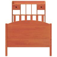 Легло с рафтове за книги без матрак кафяв 90x190 см бор масив