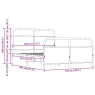 Рамка за легло без матрак 120x200 см опушен дъб инженерно дърво