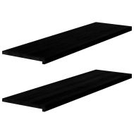 Прозоречни первази, 2 бр, тъмнокафяви, 140x40x2 см, дъб масив