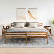 Нощни шкафчета, 2 бр, с 2 чекмеджета, старо дърво, 40x33x60 см