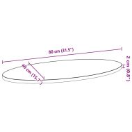 Плот за маса, тъмнокафяв, 80x40x2 см, дъб масив, овална