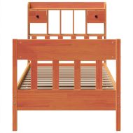 Рамка за легло без матрак, восъчнокафяв, 75x190 см, бор масив